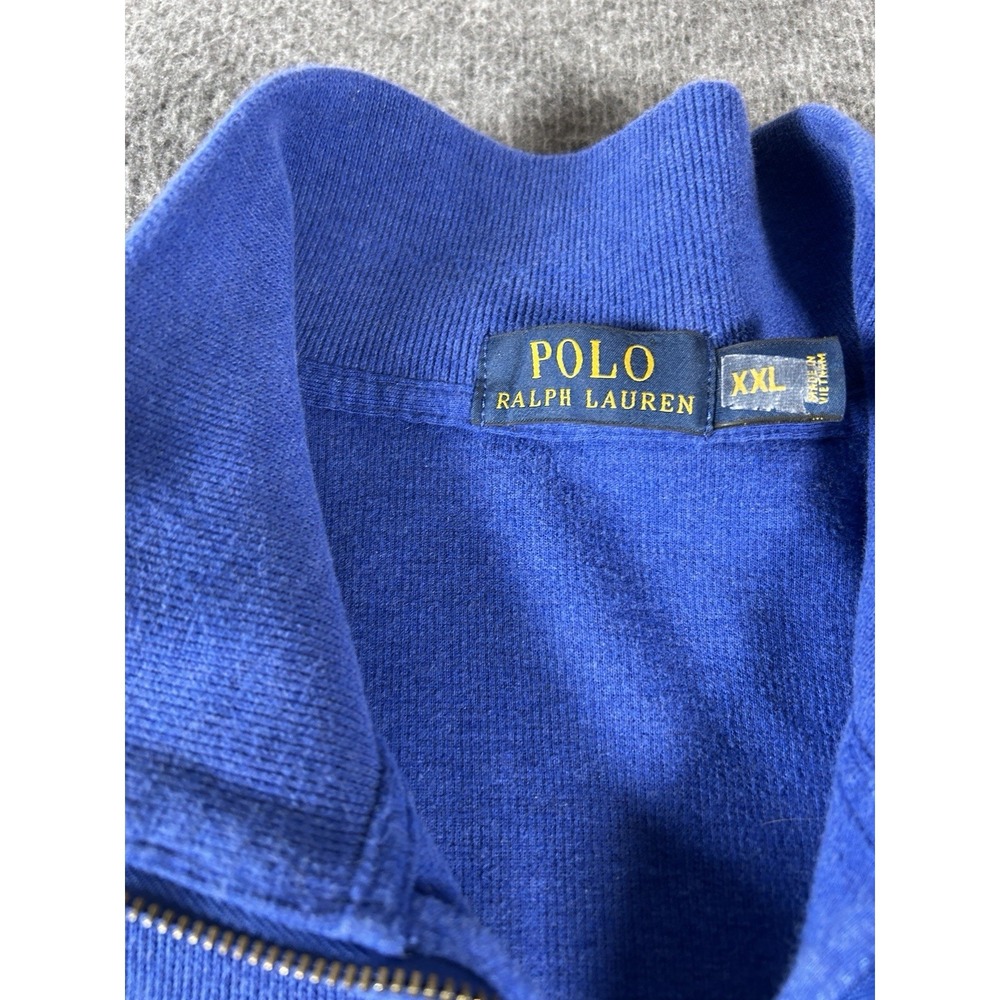Polo Ralph Lauren Blue Cotton 1/4 Zip Pullover Sweater Men Long Sleeve - Picture 3 of 7